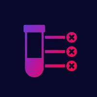 test sanguin, mauvais résultats, icône de vecteur d'échantillon de sang