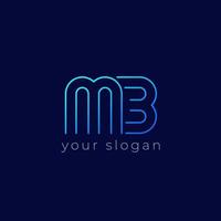 logo mb, conception de ligne monogramme vecteur