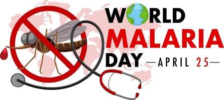 logo ou bannière de la journée mondiale du paludisme sans signe de moustique vecteur