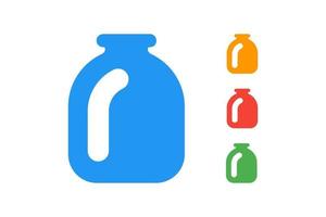 ensemble d'illustrations vectorielles à plat de bocal en verre. cuisine bouteille bleu rouge vert orange couleurs icônes vecteur