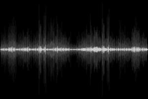 rythme d'onde sonore sur fond noir. symbole de signal vocal audio de mouvement abstrait. illustration vectorielle vecteur