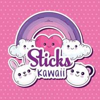 Kawaii sticks cartoons icon collection vector design