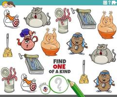 jeu unique pour les enfants avec des personnages de dessins animés vecteur