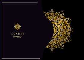 noir luxe Contexte avec or mandala ornement vecteur
