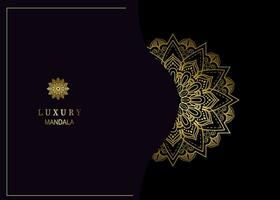 noir luxe Contexte avec or mandala ornement vecteur
