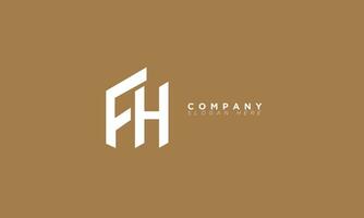 fh alphabet lettres initiales monogramme logo hf, f et h vecteur