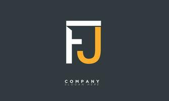fj alphabet lettres initiales monogramme logo jf, f et j vecteur