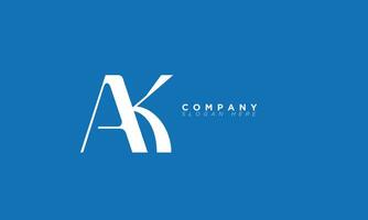 ak alphabet lettres initiales monogramme logo ka, a et k vecteur