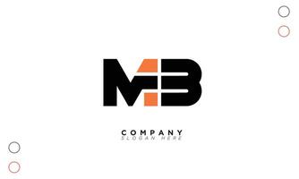 mb alphabet lettres initiales monogramme logo bm, m et b vecteur