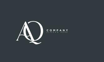 aq alphabet lettres initiales monogramme logo qa, a et q vecteur