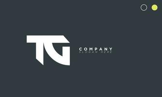 tg alphabet lettres initiales monogramme logo gt, t et g vecteur