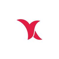 lettre vk courbes rouge fleur logo vecteur