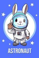 vecteur illustration, astronaute lapin, animal clipart