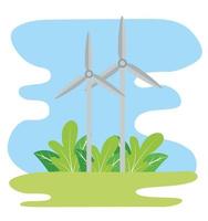 icône alternative d'énergie de turbines de moulin à vent vecteur