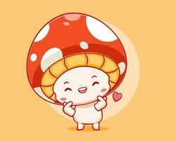 mignonne champignon dessin animé illustration vecteur