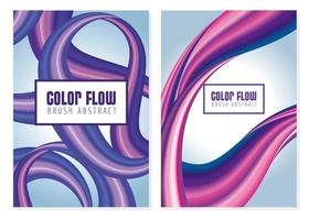 affiches de flux de deux couleurs dans des arrière-plans de couleurs grises vecteur