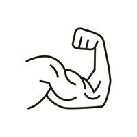 bras muscle ligne icône. aptitude et carrossier, biceps signe, modifiable accident vasculaire cérébral linéaire icône. vecteur graphique