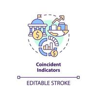 coïncident indicateurs concept icône. type de économique une analyse éléments abstrait idée mince ligne illustration. isolé contour dessin. modifiable accident vasculaire cérébral vecteur