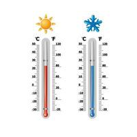 ensemble de deux thermomètre celsius et Fahrenheit. vecteur