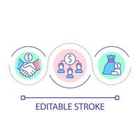 affaires les partenaires boucle concept icône. financier accord. réussi accord. rentable Partenariat abstrait idée mince ligne illustration. isolé contour dessin. modifiable accident vasculaire cérébral vecteur