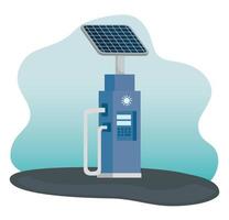 service de recharge de station écologique avec panneau solaire vecteur