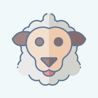 icône mouton. en relation à animal symbole. griffonnage style. Facile conception modifiable. Facile illustration vecteur