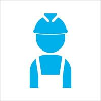 ouvrier dans casque icône vecteur illustration symbole