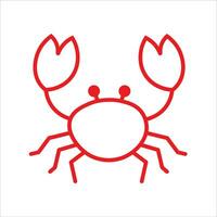 Crabe icône vecteur illustration symbole