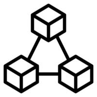 icône de ligne de blockchain vecteur