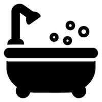 une baignoire baignoire glyphe icône vecteur