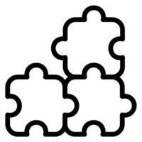 puzzle pièce ligne icône vecteur