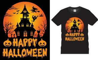 Halloween T-shirt conception. content Halloween typographie T-shirt conception vecteur modèle.heureux Halloween