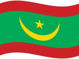 Mauritanie drapeau vague. Mauritanie drapeau. drapeau de Mauritanie vecteur