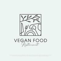 en bonne santé biologique végétarien nourriture logo conception vecteur, Frais et la nature nourriture et breuvages restaurant prime vecteur