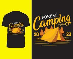 camping T-shirt conception vecteur éléments