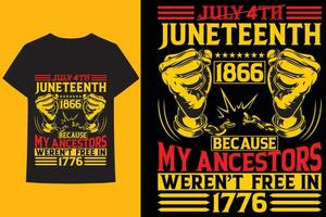 juneteenth journée T-shirt conception vecteur éléments