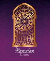 affiche du ramadan kareem avec arche de cadre vecteur