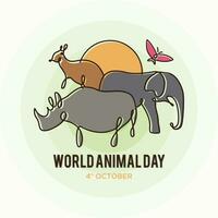 monde animal journée sur octobre 4 modèle Contexte vecteur