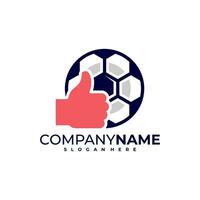 comme football logo conception vecteur. bien Football logo conception modèle concept vecteur