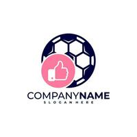 comme football logo conception vecteur. bien Football logo conception modèle concept vecteur