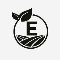 lettre e agriculture logo. agriculture logotype symbole modèle vecteur