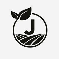 lettre j agriculture logo. agriculture logotype symbole modèle vecteur