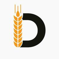 lettre ré blé logo pour agriculture symbole vecteur modèle