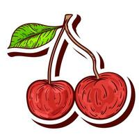 Frais Cerise fruit Célibataire vecteur illustration