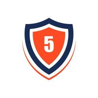 nombre 5 forme protection logo conception vecteur