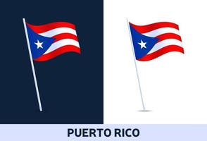 drapeau de vecteur de porto rico. brandissant le drapeau national de l'italie isolé sur fond blanc et sombre. couleurs officielles et proportion du drapeau. illustration vectorielle.