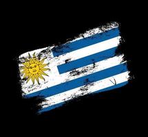 fond de brosse grunge drapeau uruguay. vieille illustration vectorielle de brosse drapeau. concept abstrait de fond national. vecteur