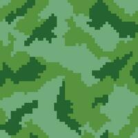 vecteur sans couture vert camouflage pixel art modèle