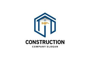 bâtiment et maison construction logo conception, lettre g une ré vecteur symbole