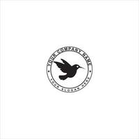 noir colibri logo. minimaliste oiseau symbole conception vecteur